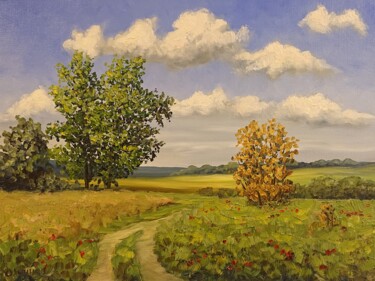 Malerei mit dem Titel "Herbst Landschaft 5" von Olga Hanns (O. Hanns), Original-Kunstwerk, Öl