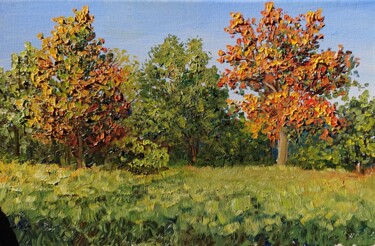 Malerei mit dem Titel "Herbst Landschaft 6" von Olga Hanns (O. Hanns), Original-Kunstwerk, Öl