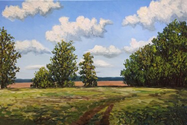 Картина под названием "Sommer Landschaft 2" - Olga Hanns (O. Hanns), Подлинное произведение искусства, Масло