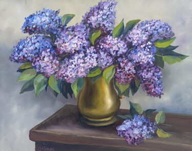 Картина под названием "Lilacs" - Olga Hanns (O. Hanns), Подлинное произведение искусства, Масло