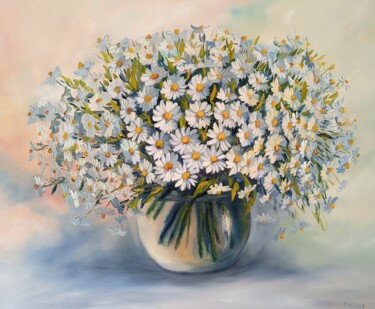 Painting titled "Kamille Blumen Blum…" by Olga Hanns (O. Hanns), Original Artwork, Oil