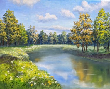 Painting titled "Herbst Landschaft 1…" by Olga Hanns (O. Hanns), Original Artwork, Oil