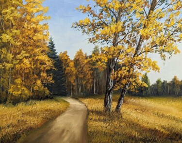 Peinture intitulée "Herbst Landschaft 0…" par Olga Hanns (O. Hanns), Œuvre d'art originale, Huile