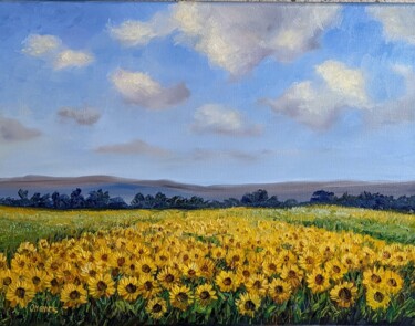 Peinture intitulée "Sonnenblumen 11.22" par Olga Hanns (O. Hanns), Œuvre d'art originale, Huile