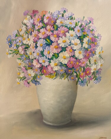 Ζωγραφική με τίτλο "Bunte Blumen 1.23" από Olga Hanns (O. Hanns), Αυθεντικά έργα τέχνης, Λάδι