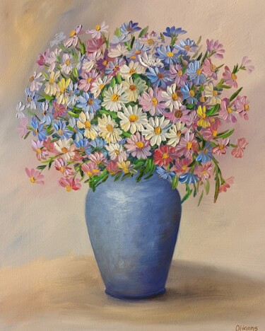 Pintura intitulada "Sommer Blumen 1.23" por Olga Hanns (O. Hanns), Obras de arte originais, Óleo