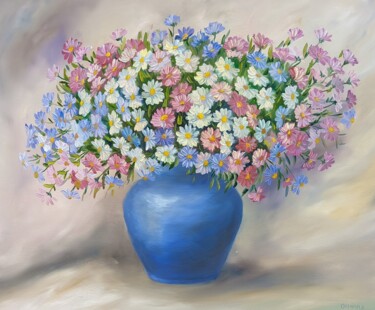 Картина под названием "Sommer Blumen 2.23" - Olga Hanns (O. Hanns), Подлинное произведение искусства, Масло