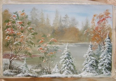 Картина под названием "зимняя рябинка" - Ohra, Подлинное произведение искусства, Другой