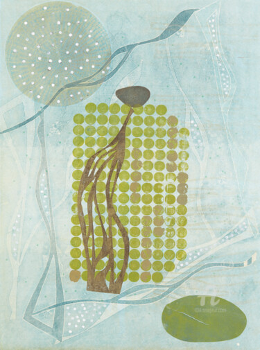 Gravures & estampes intitulée "Estuary" par Oi Fortin, Œuvre d'art originale, Monotype