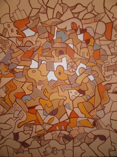 Pintura titulada "Aldea española" por Oscar Ianni, Obra de arte original, Oleo