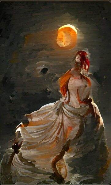 Digital Arts titled "Night ,Moon,Gone La…" by Oidia, Original Artwork, AI generated image