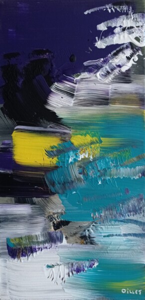 Pintura intitulada "Etude en violet 1" por Jean Oillet, Obras de arte originais, Acrílico