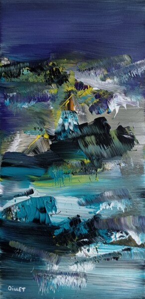 Картина под названием "Etude en violet 2" - Jean Oillet, Подлинное произведение искусства, Акрил