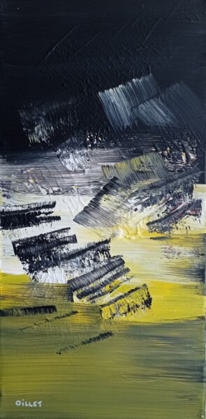 Malerei mit dem Titel "Etude en jaune 2" von Jean Oillet, Original-Kunstwerk, Acryl