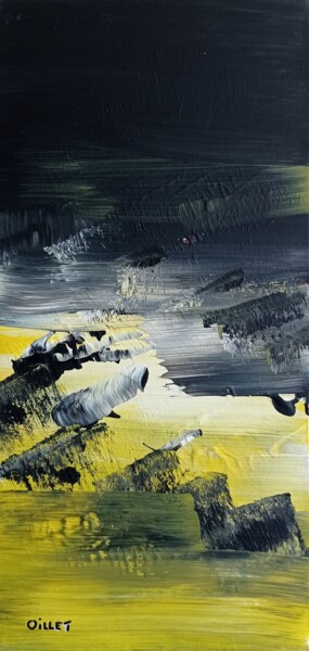 Картина под названием "Etude en jaune 3" - Jean Oillet, Подлинное произведение искусства, Акрил
