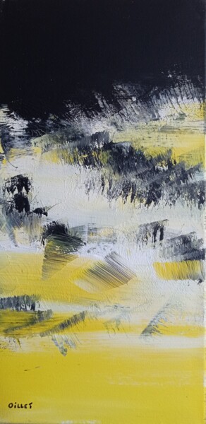 Malerei mit dem Titel "Etude en jaune 5" von Jean Oillet, Original-Kunstwerk, Acryl