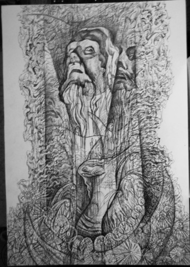Рисунок под названием "возрождение 01" - Oksana Prudnikova, Подлинное произведение искусства, Гелевая ручка