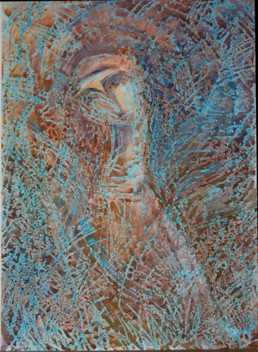 Pittura intitolato "ангел" da Oksana Prudnikova, Opera d'arte originale, Acquarello