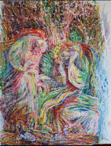Malerei mit dem Titel "Ивана Купала_07" von Oksana Prudnikova, Original-Kunstwerk, Gouache