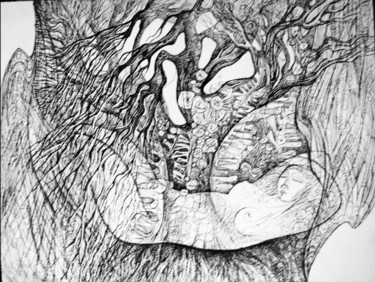 Zeichnungen mit dem Titel "отдых 01" von Oksana Prudnikova, Original-Kunstwerk, Gel Stift