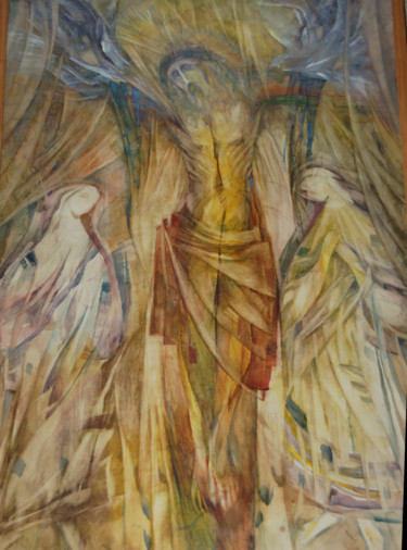 Pittura intitolato "возрождение _88" da Oksana Prudnikova, Opera d'arte originale, Acquarello