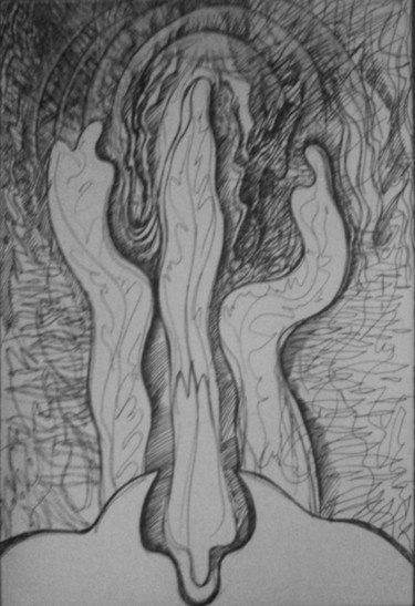Рисунок под названием "початок" - Oksana Prudnikova, Подлинное произведение искусства, Гелевая ручка