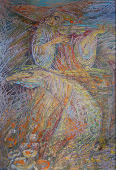 Картина под названием "музыка_08" - Oksana Prudnikova, Подлинное произведение искусства, Гуашь