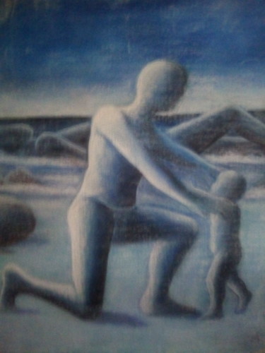 Painting titled "famille - family" by Pulsart, Original Artwork