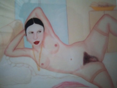 Peinture intitulée "Nu sur le lit - Nak…" par Pulsart, Œuvre d'art originale