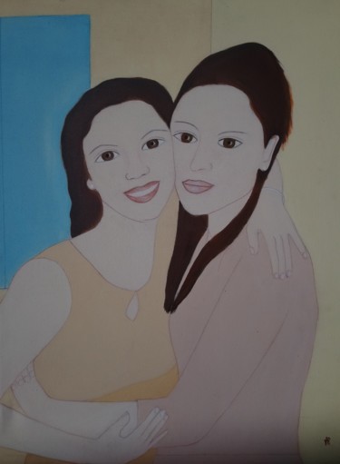 Peinture intitulée "Julie et Cristelle" par Pulsart, Œuvre d'art originale, Acrylique
