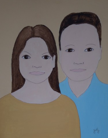 Peinture intitulée "Annie et Olivier" par Pulsart, Œuvre d'art originale, Acrylique