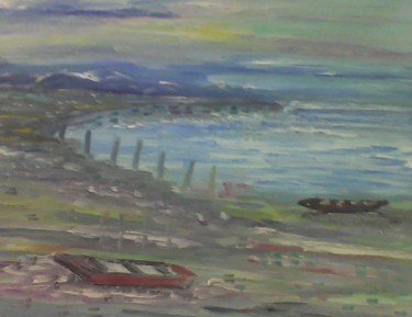 Painting titled "Paysage du sud" by Km, Original Artwork