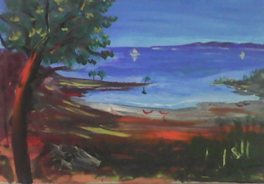 Painting titled "Environ de cassis" by Km, Original Artwork, Oil