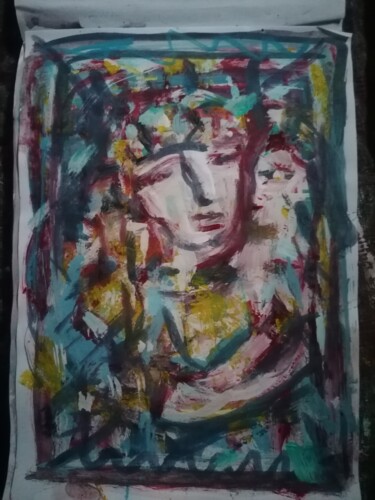 Painting titled "Pieta 1." by Okio, Original Artwork, Acrylic
