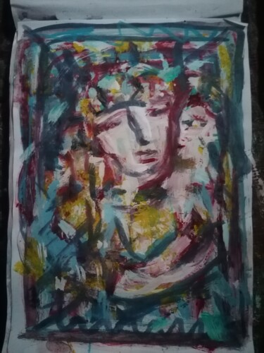 Peinture intitulée "Pieta 1." par Okio, Œuvre d'art originale, Acrylique