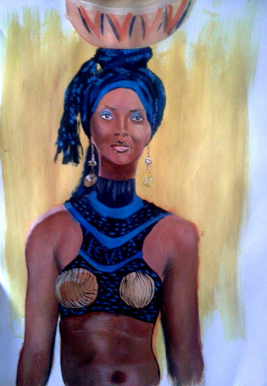 Peinture intitulée "Culture d'Afrique" par Okjm'S, Œuvre d'art originale