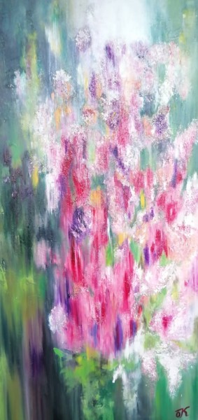 Painting titled "Beautiful flowers" by Olga Krivcun, Original Artwork, Oil