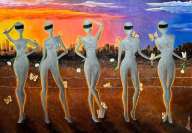 Картина под названием "freedom" - Oksana Alekhina, Подлинное произведение искусства, Акрил