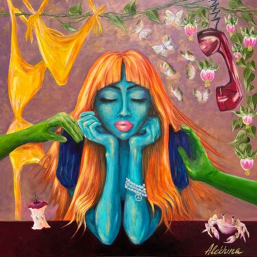 Schilderij getiteld "LADY dream" door Oksana Alekhina, Origineel Kunstwerk, Acryl