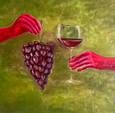 Peinture intitulée "Wine" par Oksana Alekhina, Œuvre d'art originale, Acrylique