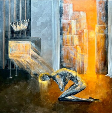 Картина под названием "Adept TV" - Oksana Alekhina, Подлинное произведение искусства, Акрил Установлен на Деревянная рама дл…