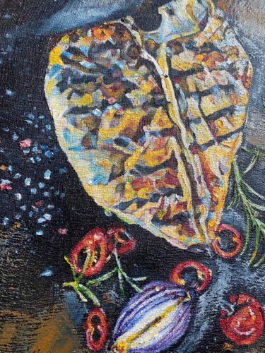 Картина под названием "Т- Боун стейк" - Oksana Almiz, Подлинное произведение искусства, Масло