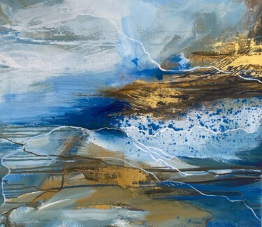 Картина под названием "Ocean" - Oksana Almiz, Подлинное произведение искусства, Акрил Установлен на Деревянная рама для носи…