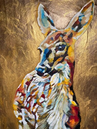 Pittura intitolato "Маленький оленёнок" da Oksana Almiz, Opera d'arte originale, Olio