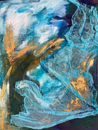 Картина под названием "Над океаном тучи с…" - Oksana Almiz, Подлинное произведение искусства, Акрил