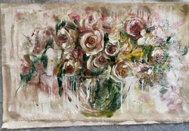Pintura intitulada "Розовые розы" por Oksana Almiz, Obras de arte originais, Acrílico