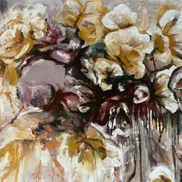 Peinture intitulée "Flowers abstract" par Oksana Almiz, Œuvre d'art originale, Acrylique