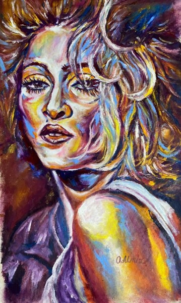 Картина под названием "Portrait of singer…" - Oksana Almiz, Подлинное произведение искусства, Масло