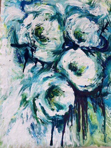 Pittura intitolato "March flowers" da Oksana Almiz, Opera d'arte originale, Acrilico