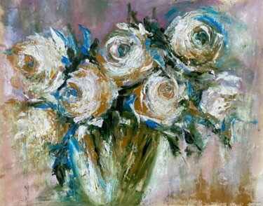 Peinture intitulée "Rose" par Oksana Almiz, Œuvre d'art originale, Huile